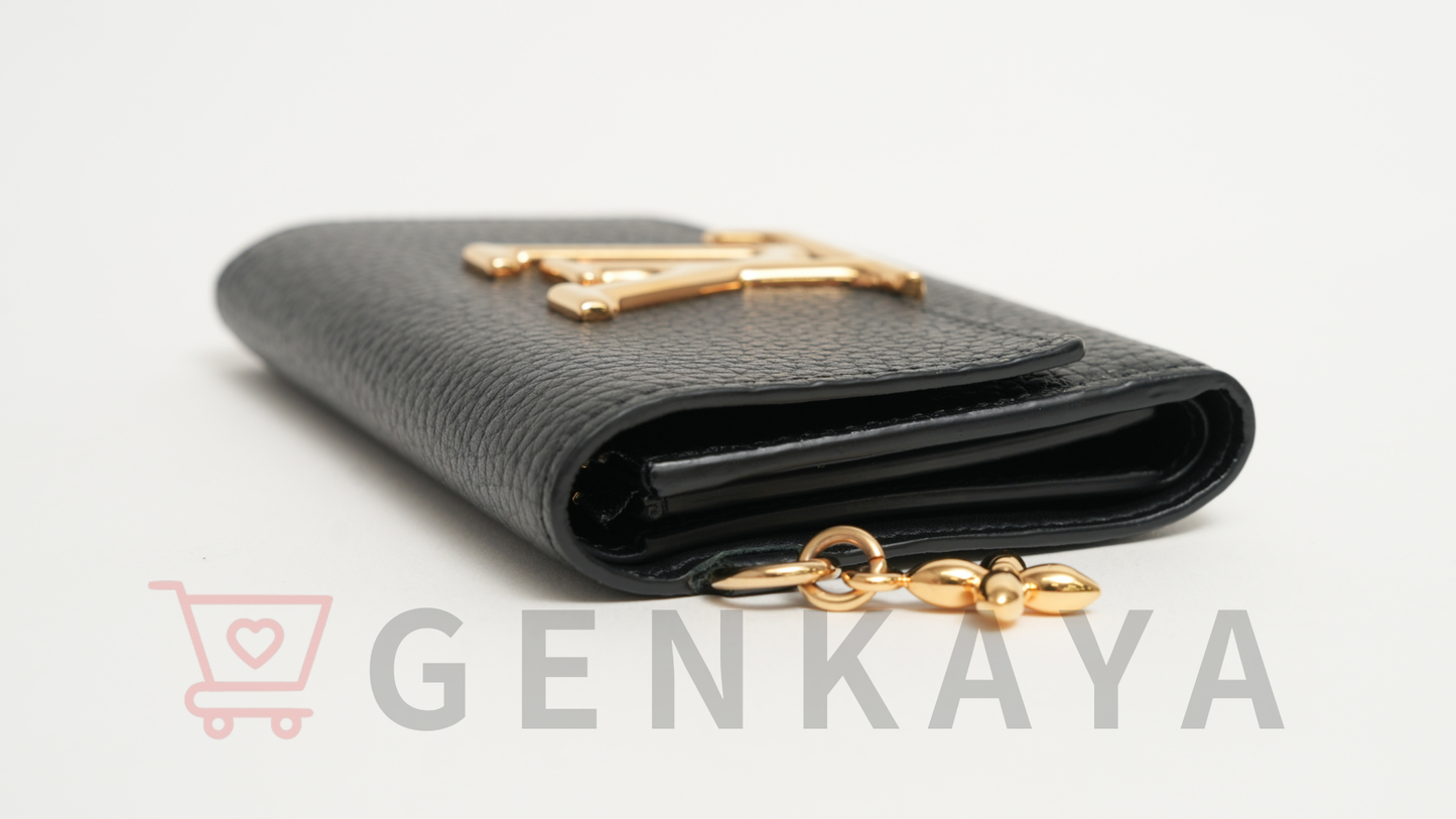 LOUIS VUITTON トリヨン ポルトフォイユカプシーヌ M83474 ノワール コンパクトウォレット RFID反応あり