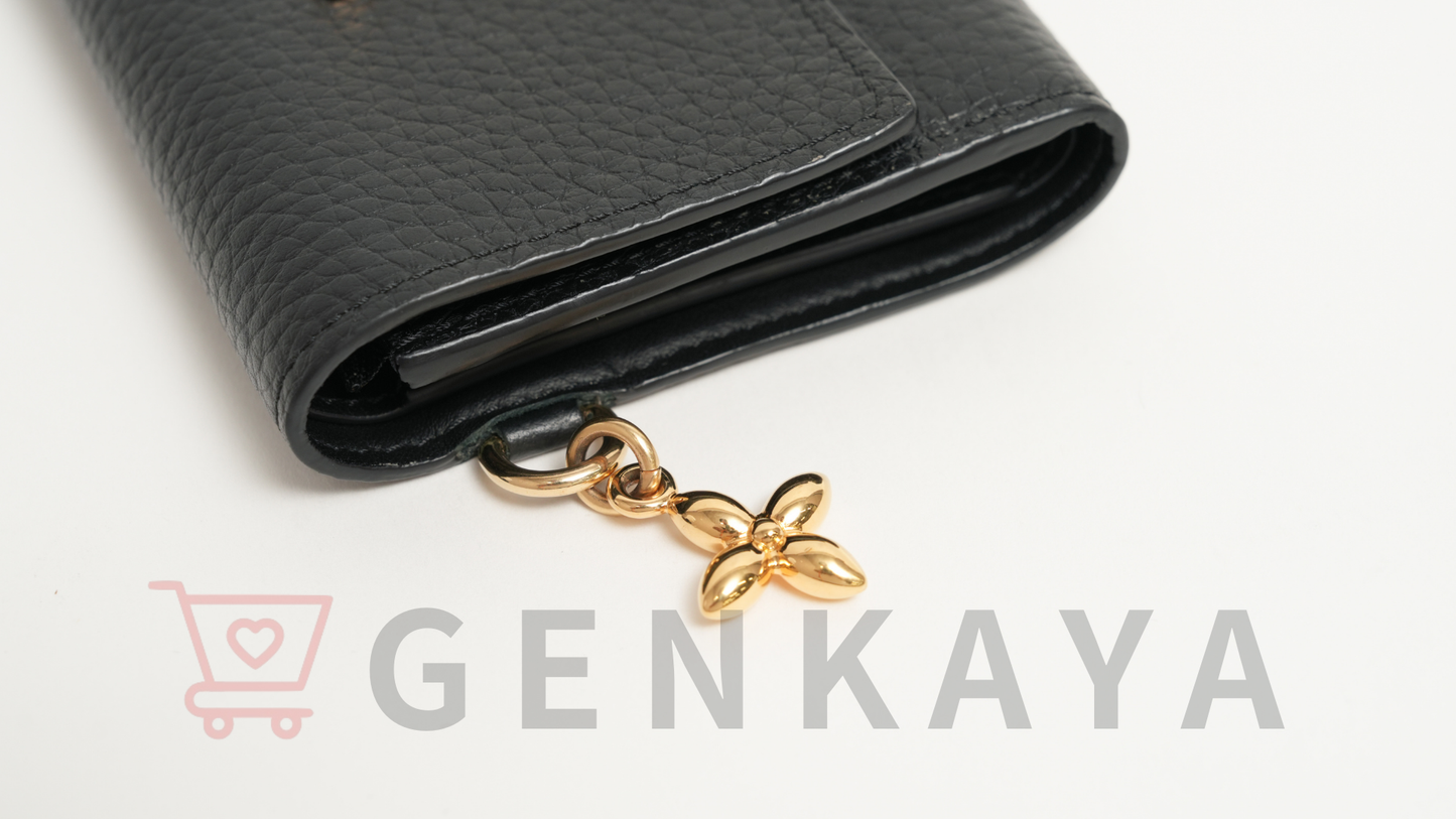 LOUIS VUITTON トリヨン ポルトフォイユカプシーヌ M83474 ノワール コンパクトウォレット RFID反応あり