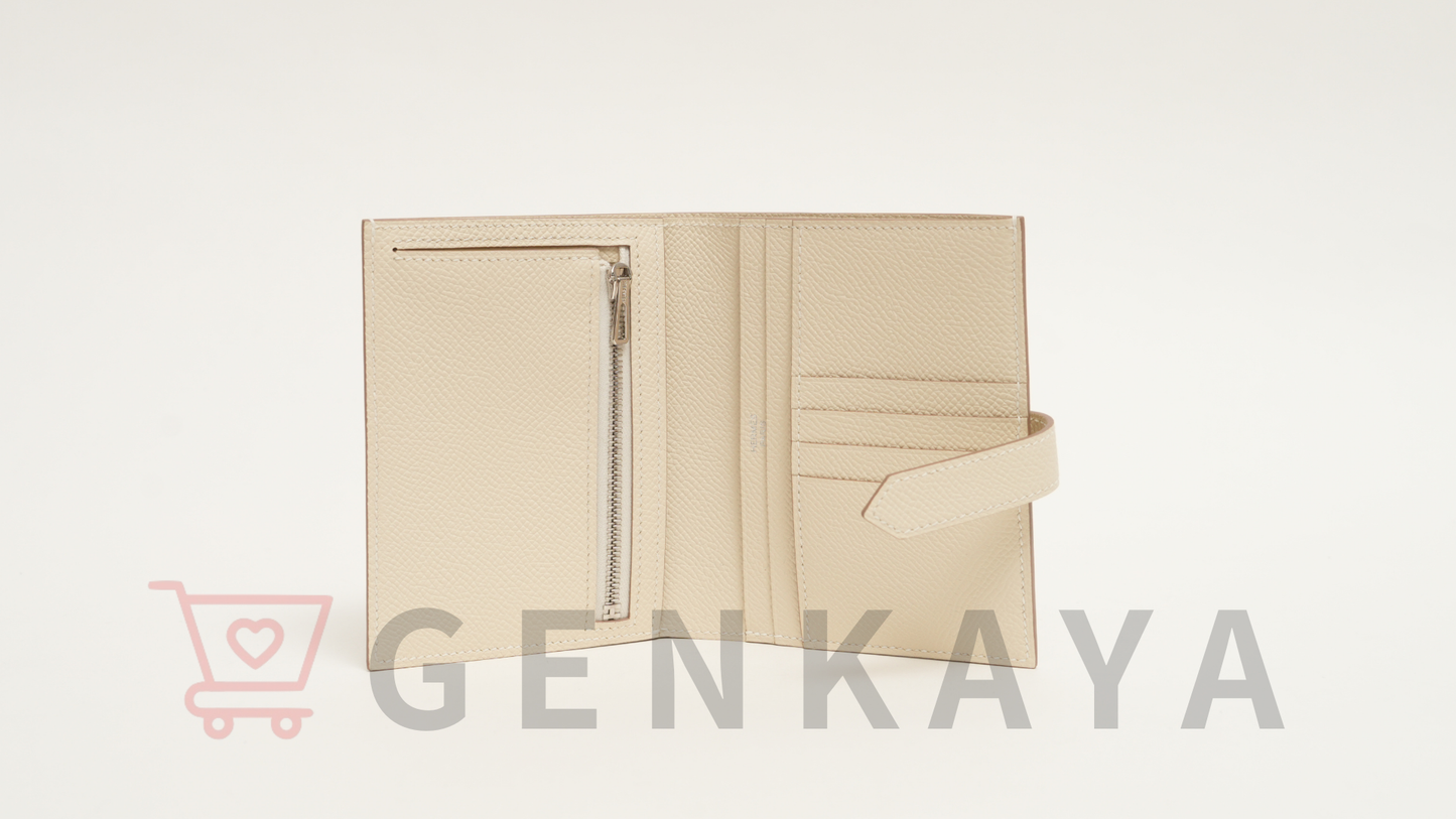 Hermès ベアンコンパクト ヴォーエプソン クレ シルバー金具 W刻印:2024年