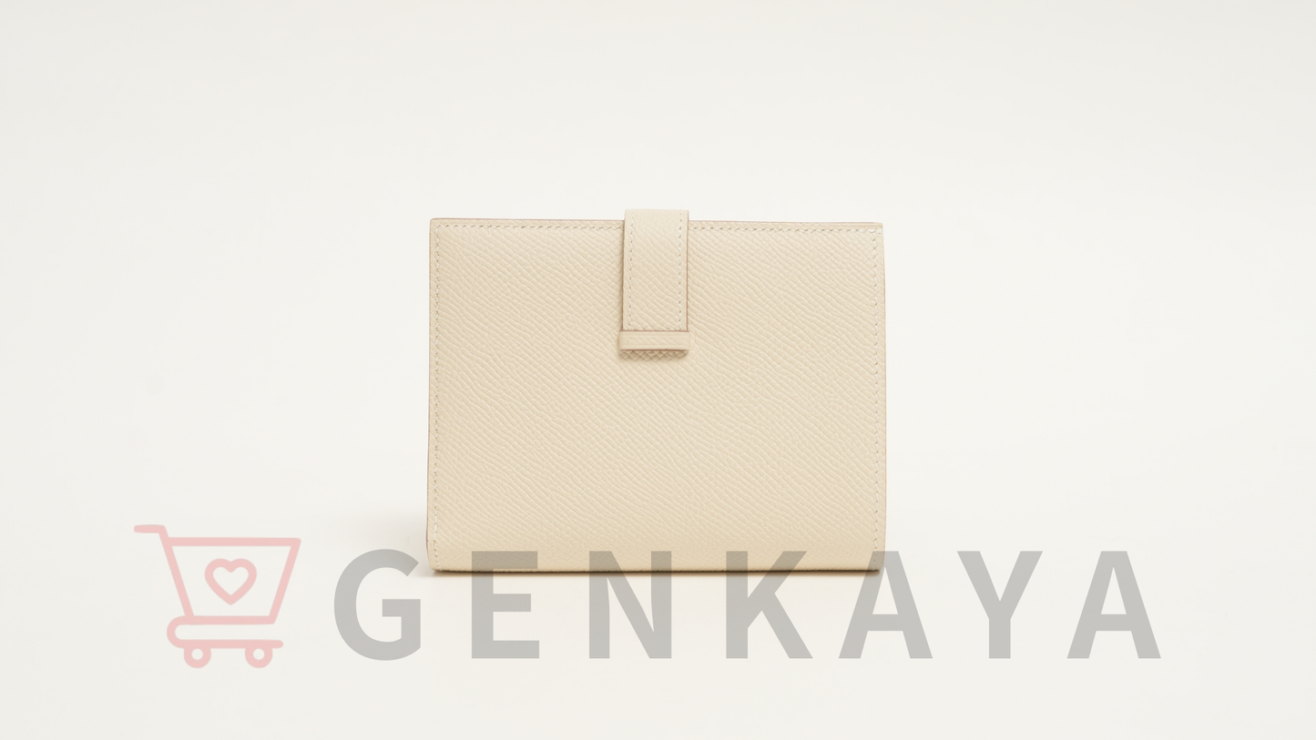 Hermès ベアンコンパクト ヴォーエプソン クレ シルバー金具 W刻印:2024年