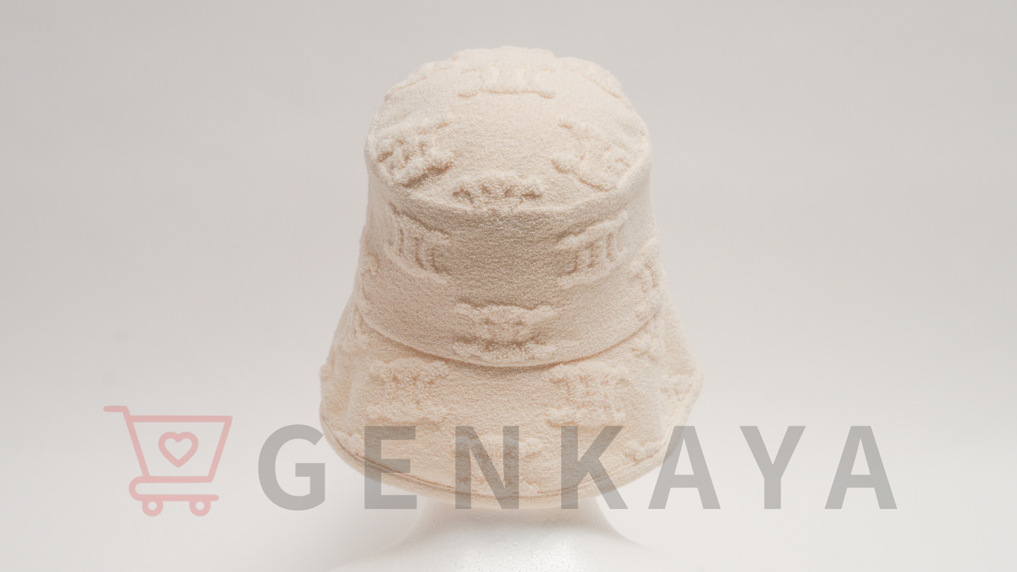 CELINE トリオンフバケット コットン×ナイロン ホワイト