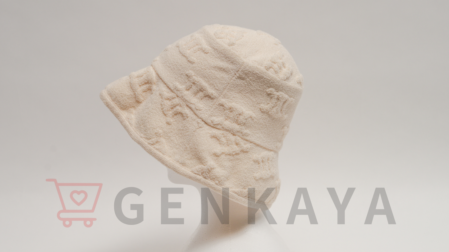 CELINE トリオンフバケット コットン×ナイロン ホワイト