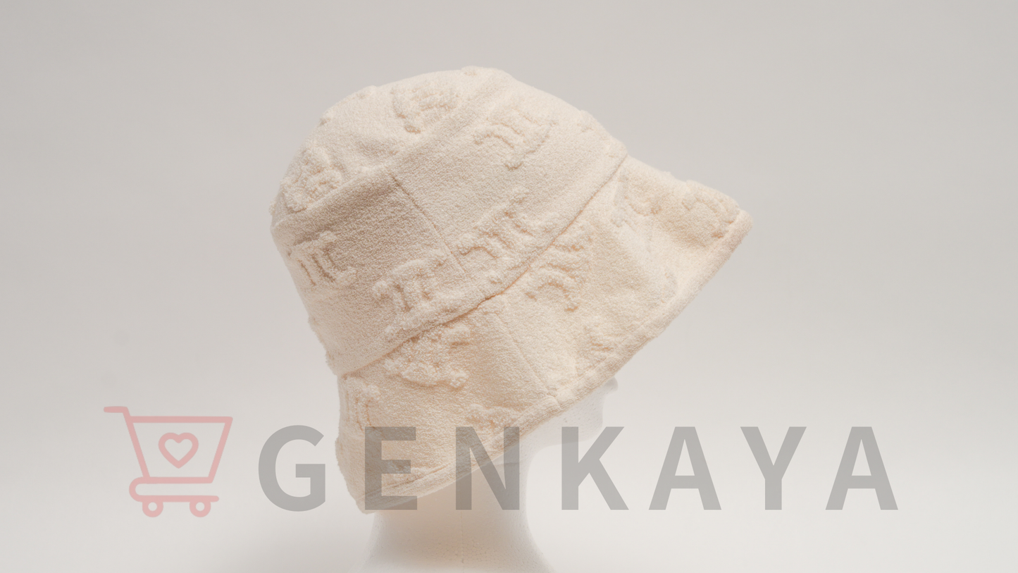 CELINE トリオンフバケット コットン×ナイロン ホワイト