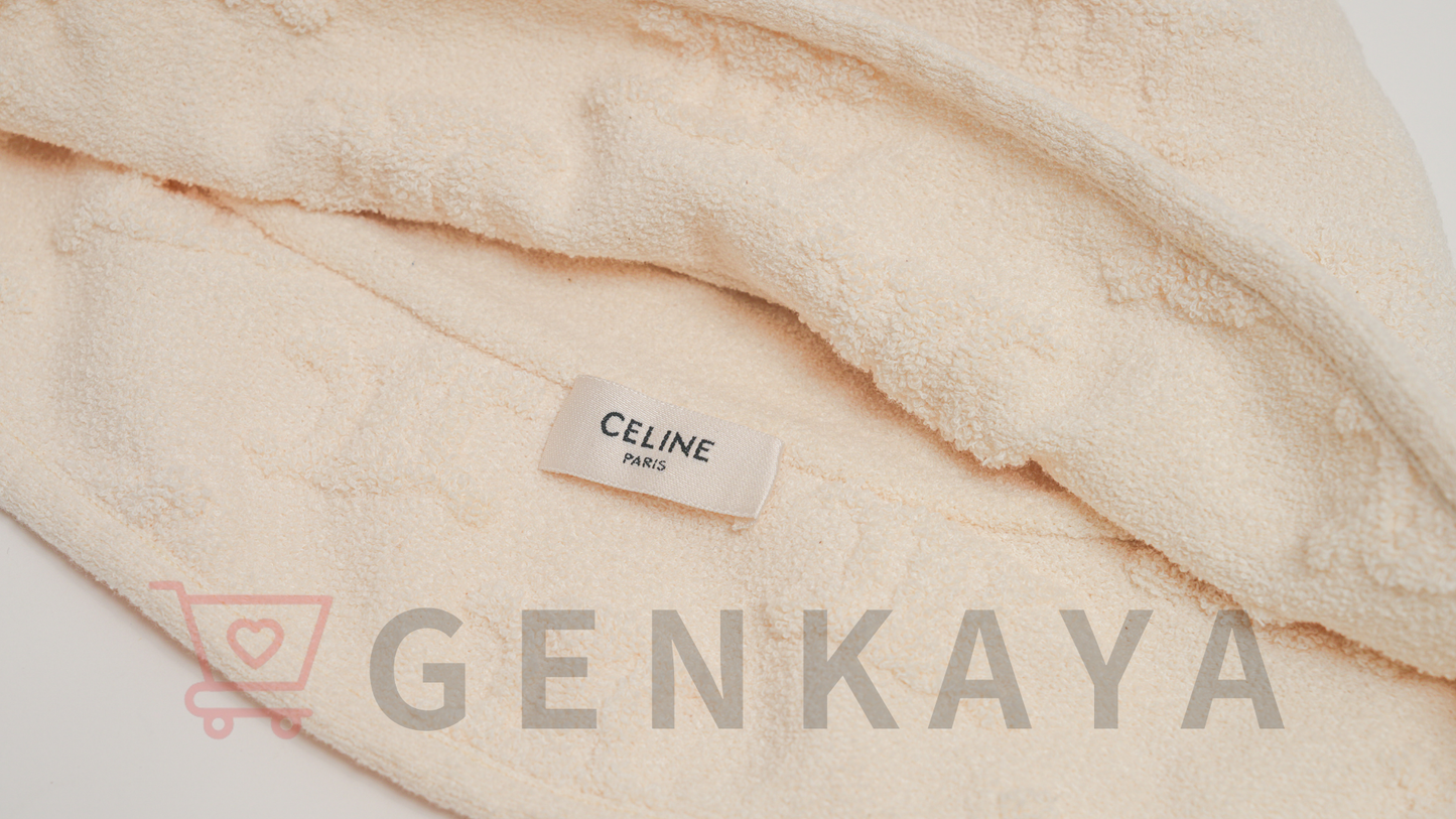 CELINE トリオンフバケット コットン×ナイロン ホワイト