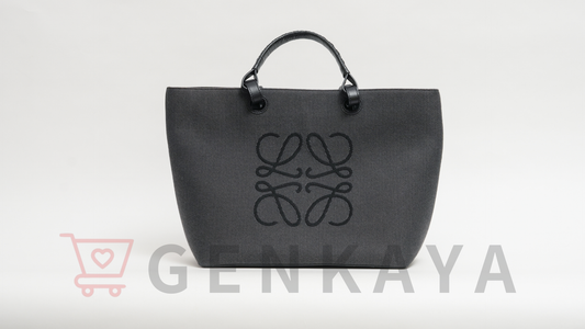 LOEWE アナグラム キャンバス×レザー 2Wayトートバッグ ブラック