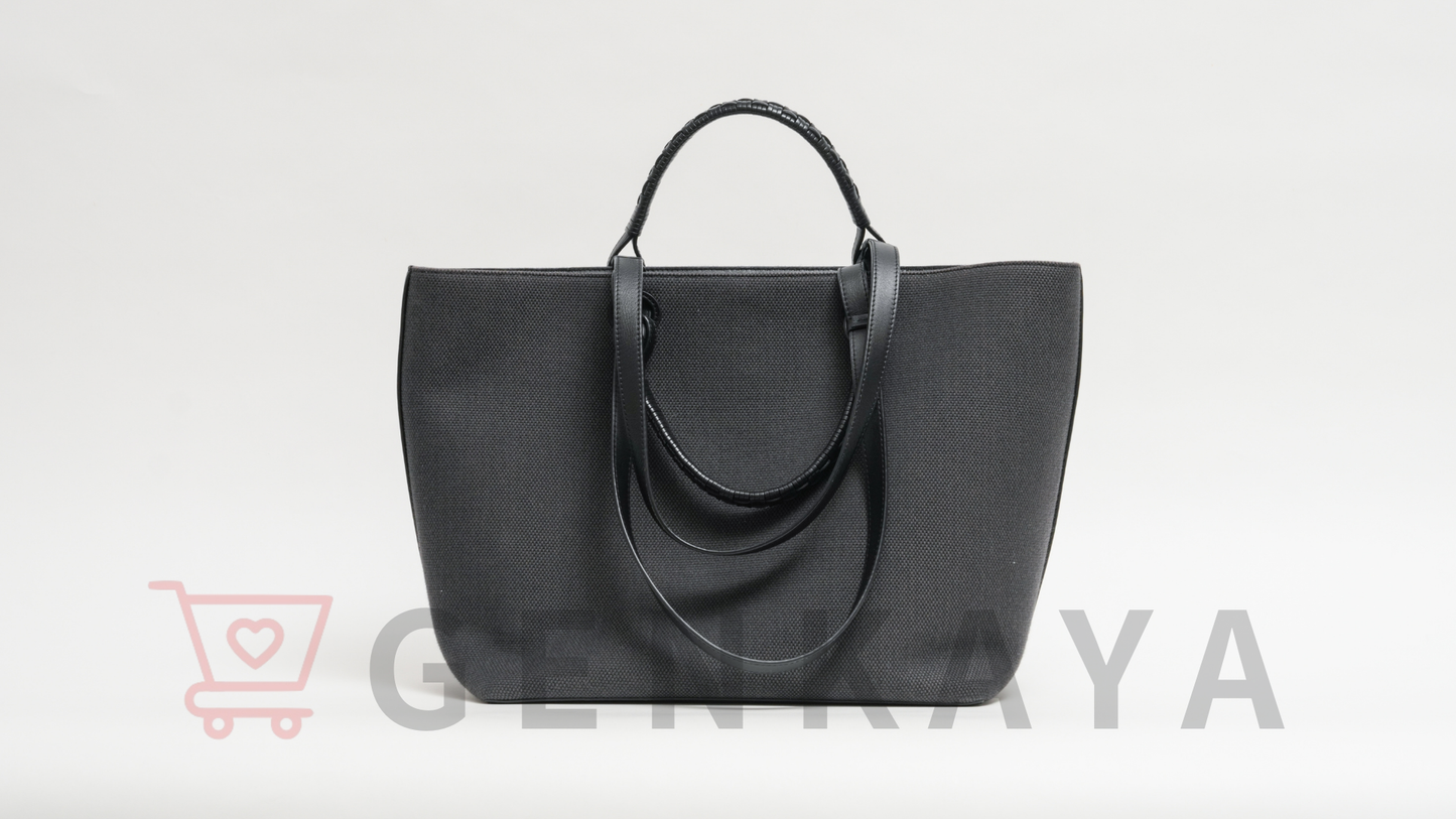 LOEWE アナグラム キャンバス×レザー 2Wayトートバッグ ブラック