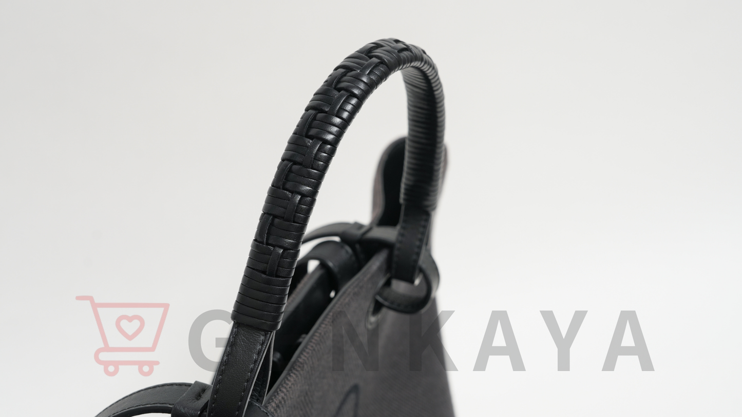 LOEWE アナグラム キャンバス×レザー 2Wayトートバッグ ブラック