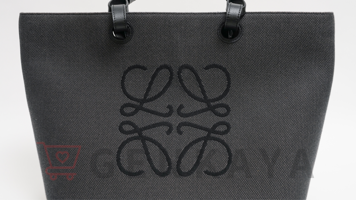 LOEWE アナグラム キャンバス×レザー 2Wayトートバッグ ブラック