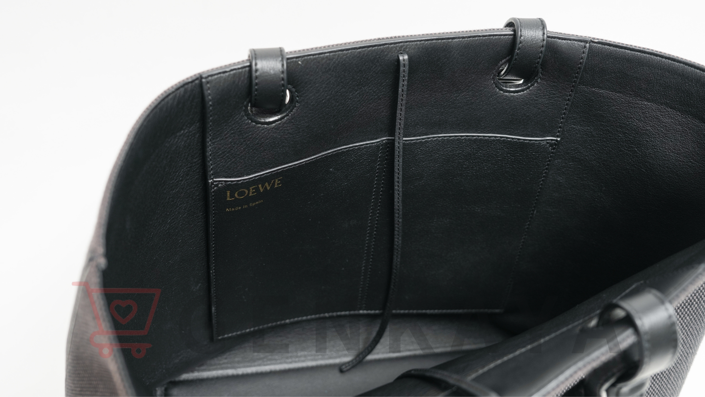 LOEWE アナグラム キャンバス×レザー 2Wayトートバッグ ブラック