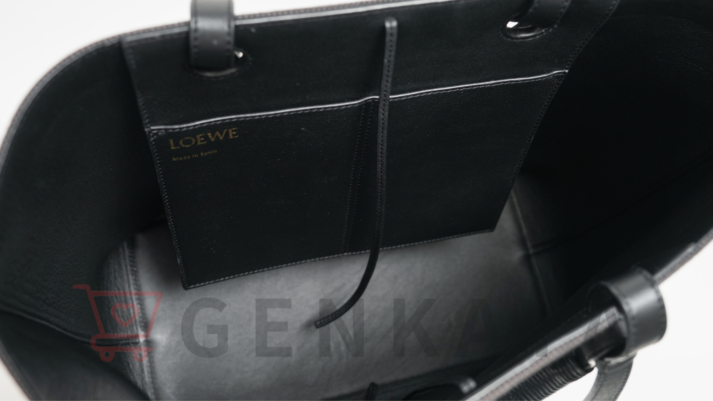 LOEWE アナグラム キャンバス×レザー 2Wayトートバッグ ブラック