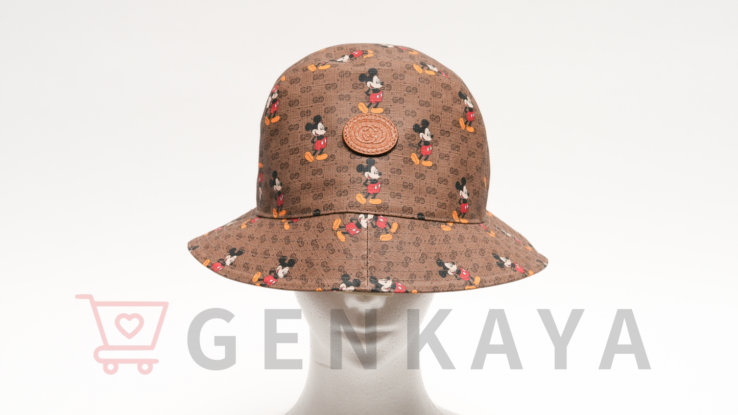 GUCCI×Disney 602978 ミッキーマウス バケットハット M 58cm ポリエステル×コットン ベージュ