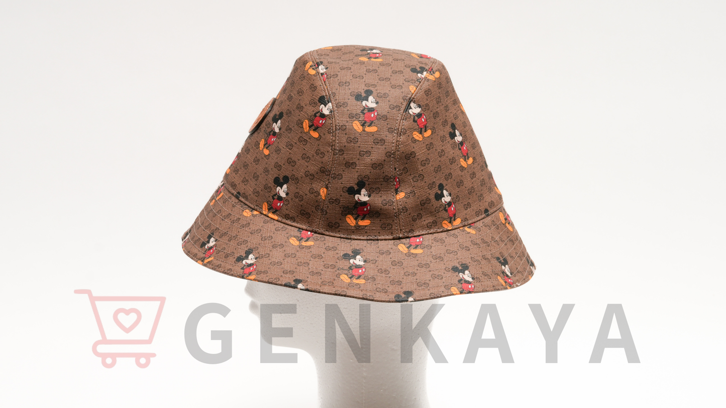 GUCCI×Disney 602978 ミッキーマウス バケットハット M 58cm ポリエステル×コットン ベージュ