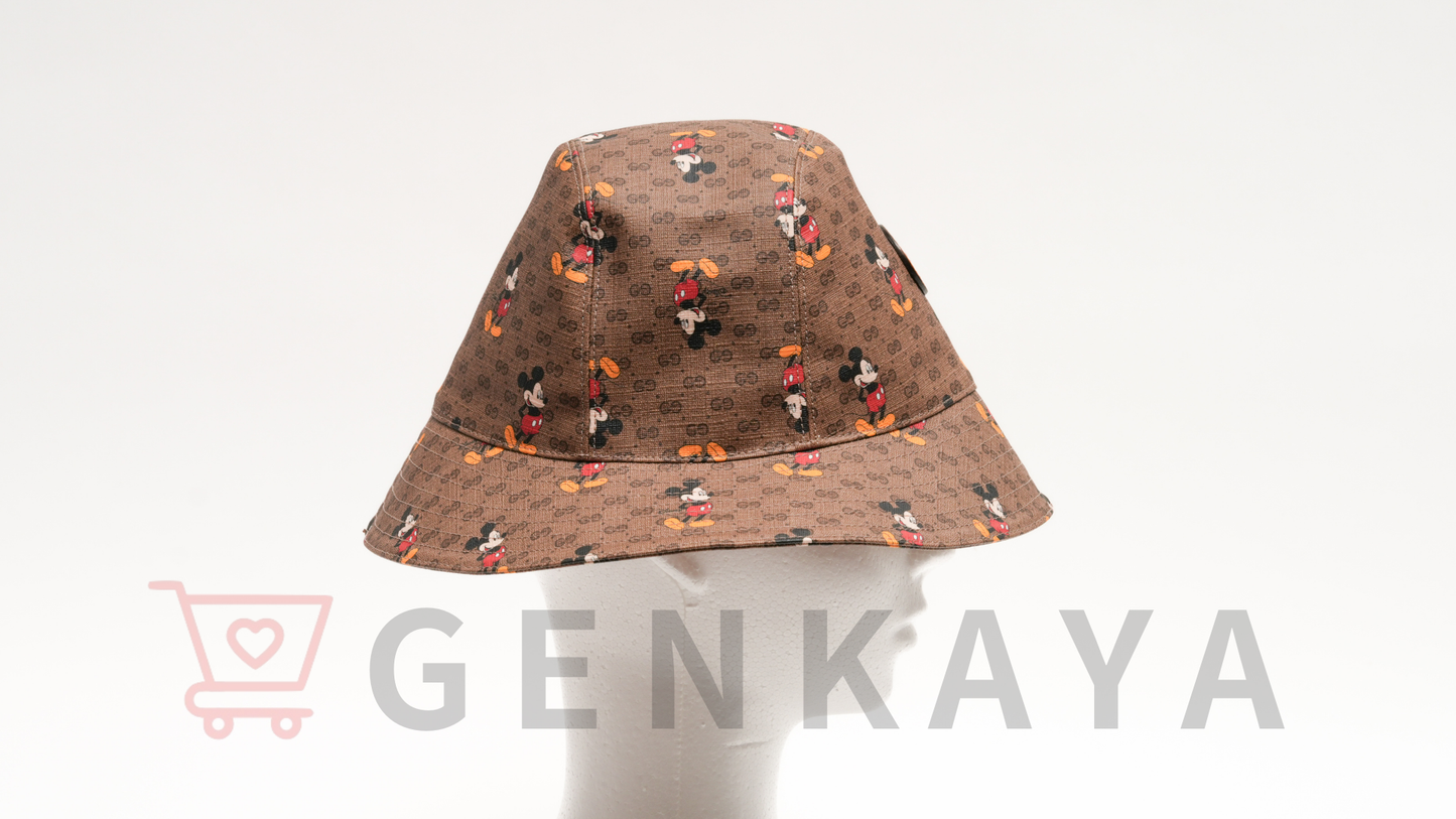 GUCCI×Disney 602978 ミッキーマウス バケットハット M 58cm ポリエステル×コットン ベージュ