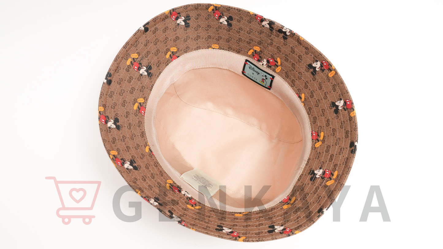 GUCCI×Disney 602978 ミッキーマウス バケットハット M 58cm ポリエステル×コットン ベージュ
