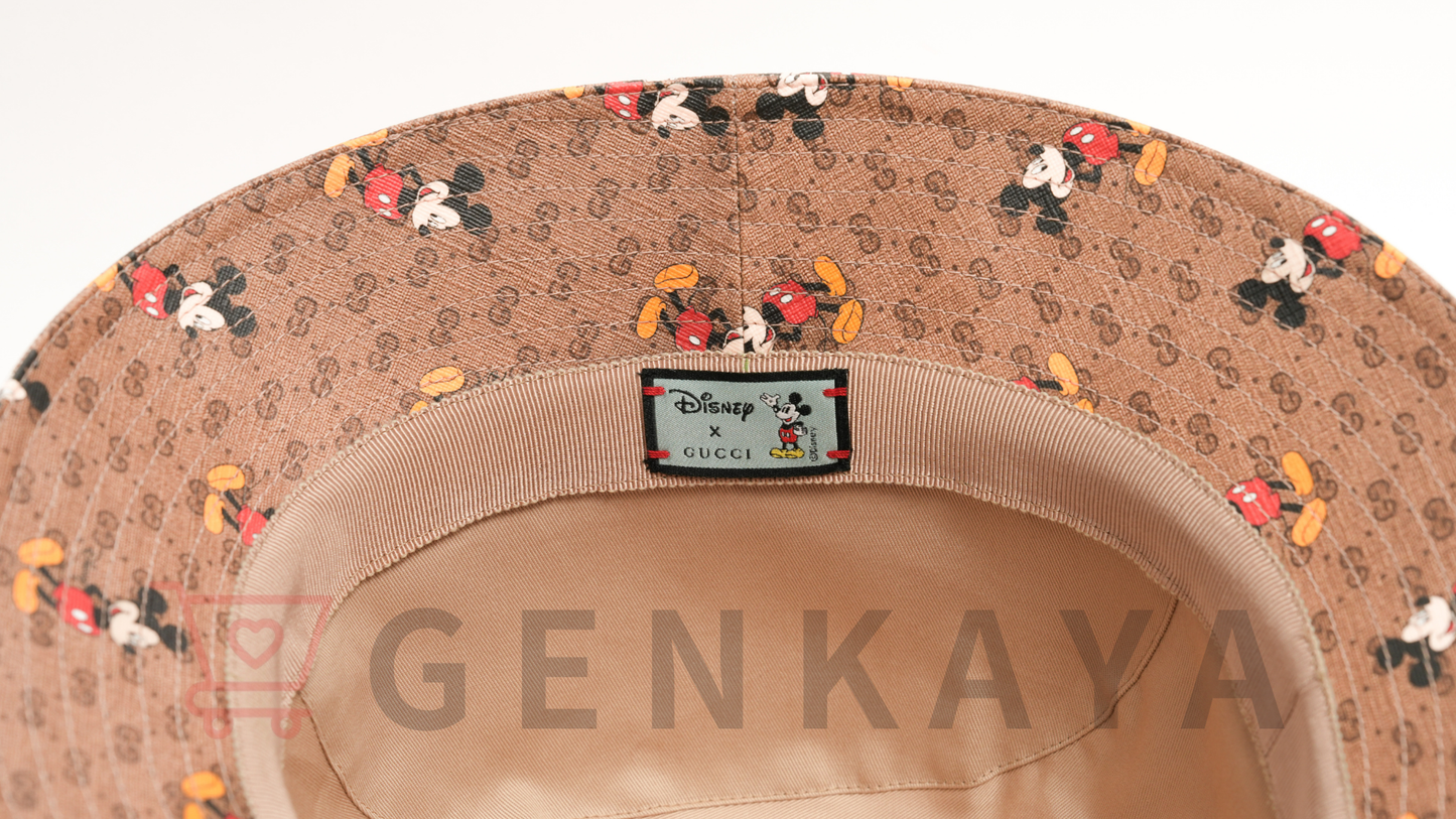 GUCCI×Disney 602978 ミッキーマウス バケットハット M 58cm ポリエステル×コットン ベージュ