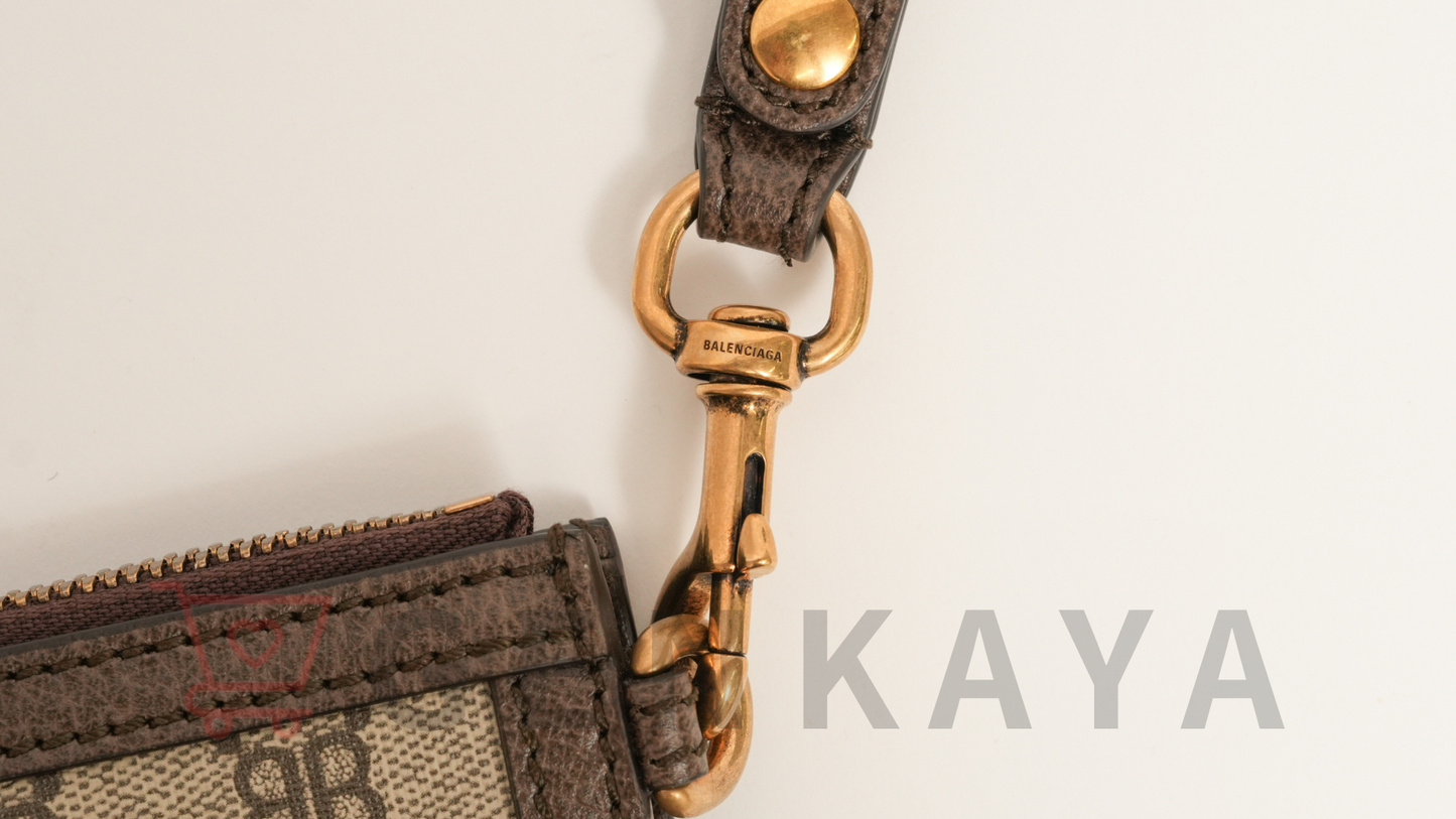 Gucci×Balenciaga ザ ハッカー プロジェクト PVCxレザー クラッチバッグ ベージュ 680382