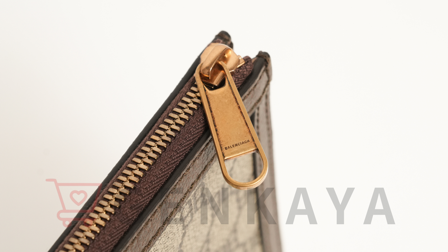 Gucci×Balenciaga ザ ハッカー プロジェクト PVCxレザー クラッチバッグ ベージュ 680382